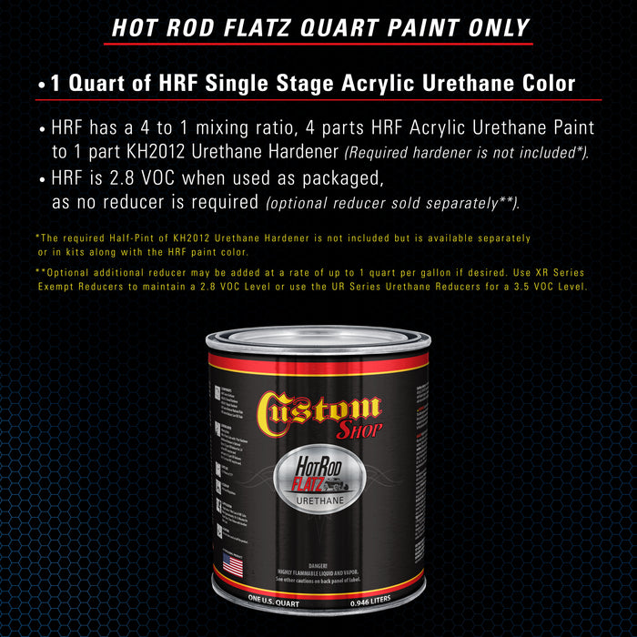 Fiji Blue Metallic - Hot Rod Flatz Flat Matte Satin Urethane Auto Paint - Paint Quart Only - Professional Low Sheen Automotive, Car Truck Coating, 4:1 Mix Ratio