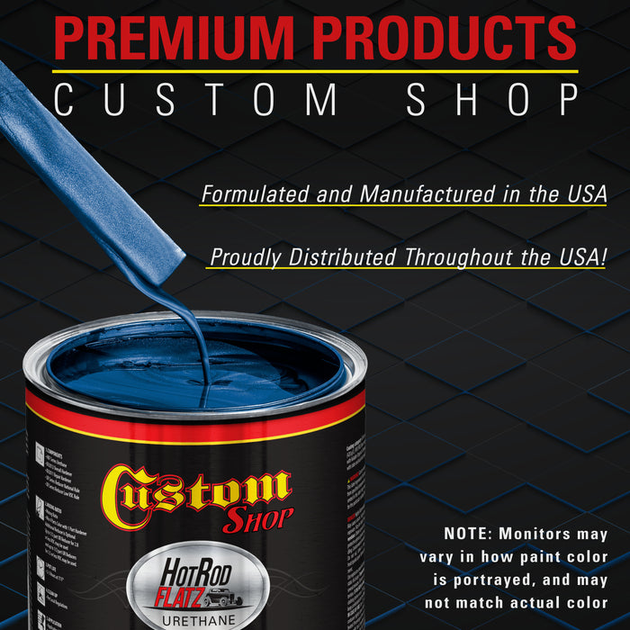 Fiji Blue Metallic - Hot Rod Flatz Flat Matte Satin Urethane Auto Paint - Paint Quart Only - Professional Low Sheen Automotive, Car Truck Coating, 4:1 Mix Ratio