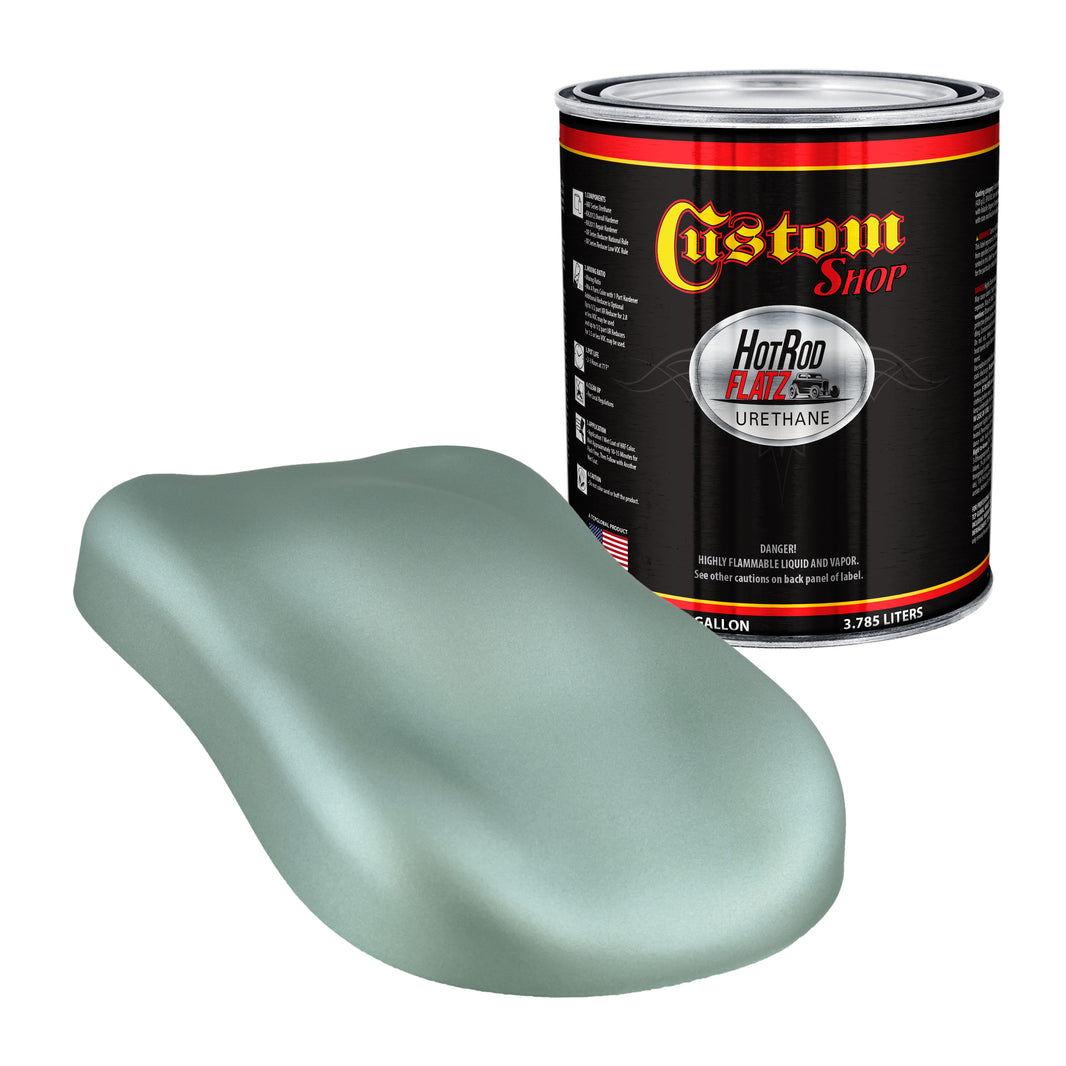 Silver Aqua Metallic - Hot Rod Flatz Flat Matte Satin Urethane Auto Paint - Paint Gallon Only Coating