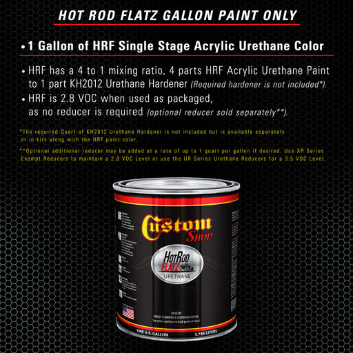 Silver Aqua Metallic - Hot Rod Flatz Flat Matte Satin Urethane Auto Paint - Paint Gallon Only - Professional Low Sheen Automotive, Car Truck Coating, 4:1 Mix Ratio