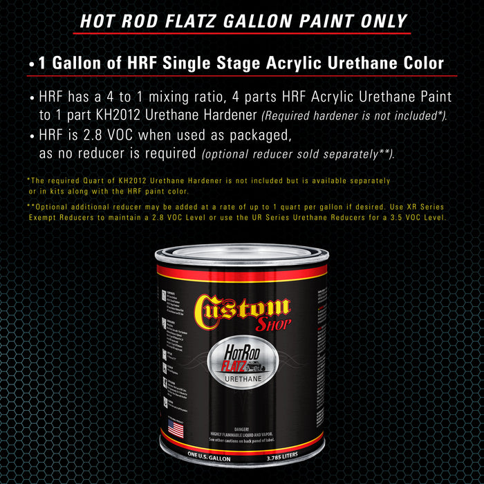 Gulfstream Aqua Metallic - Hot Rod Flatz Flat Matte Satin Urethane Auto Paint - Paint Gallon Only - Professional Low Sheen Automotive, Car Truck Coating, 4:1 Mix Ratio