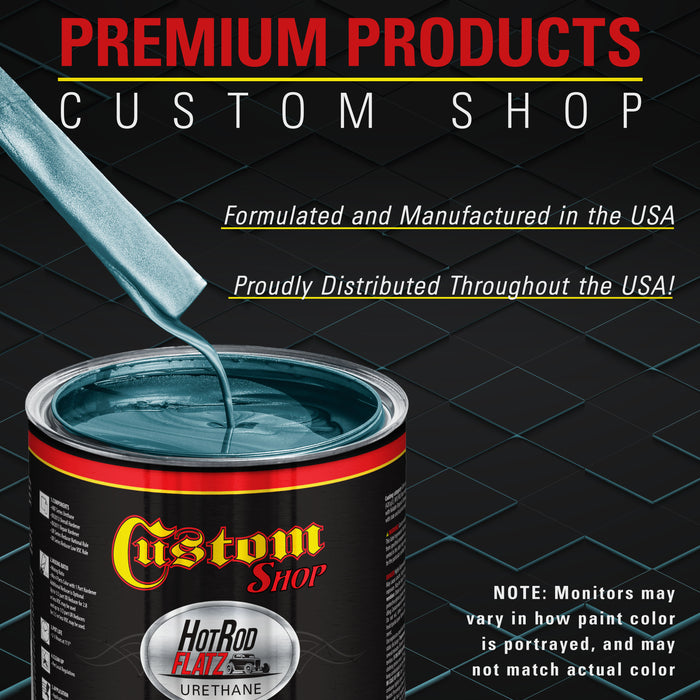 Gulfstream Aqua Metallic - Hot Rod Flatz Flat Matte Satin Urethane Auto Paint - Paint Quart Only - Professional Low Sheen Automotive, Car Truck Coating, 4:1 Mix Ratio