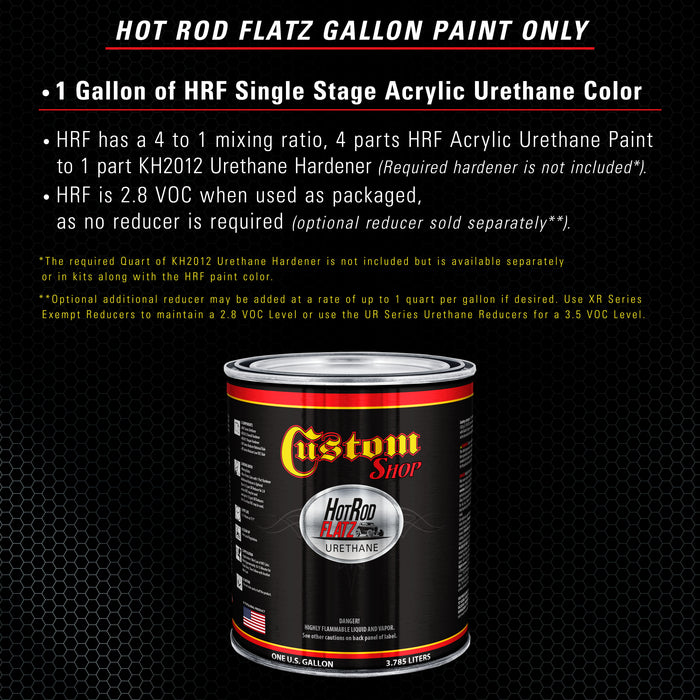 Dark Turquoise Metallic - Hot Rod Flatz Flat Matte Satin Urethane Auto Paint - Paint Gallon Only - Professional Low Sheen Automotive, Car Truck Coating, 4:1 Mix Ratio