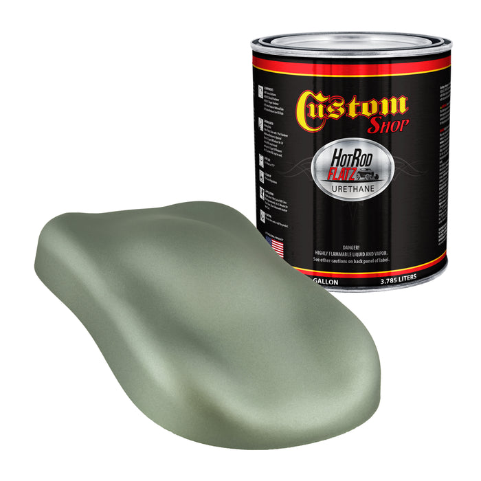 Sage Green Metallic - Hot Rod Flatz Flat Matte Satin Urethane Auto Paint - Paint Gallon Only - Professional Low Sheen Automotive, Car Truck Coating, 4:1 Mix Ratio