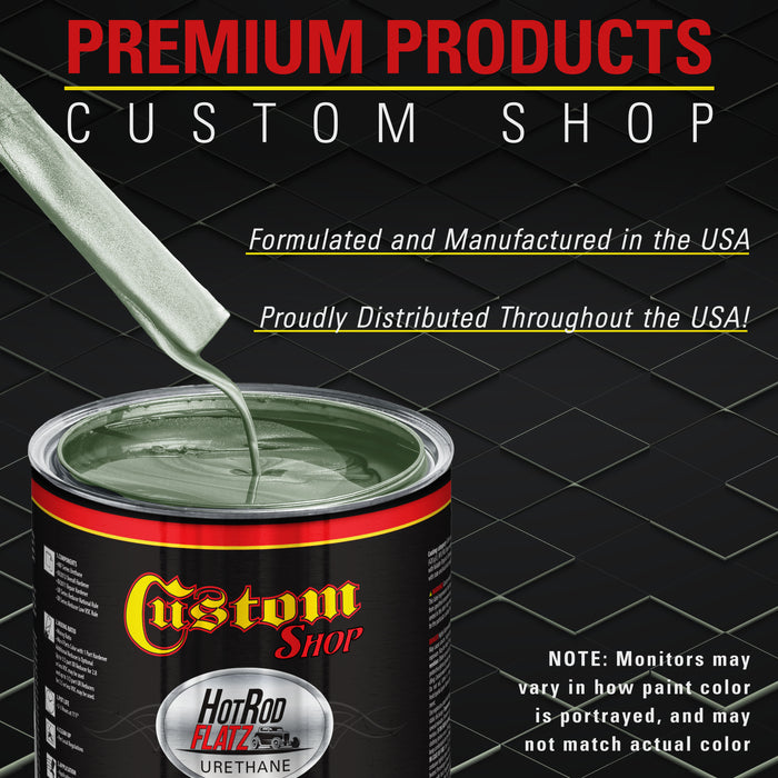 Sage Green Metallic - Hot Rod Flatz Flat Matte Satin Urethane Auto Paint - Paint Gallon Only - Professional Low Sheen Automotive, Car Truck Coating, 4:1 Mix Ratio