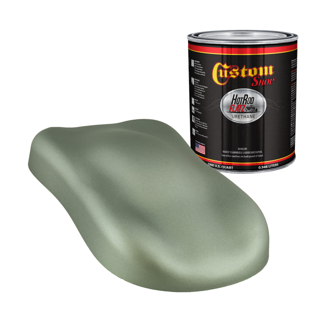Sage Green Metallic - Hot Rod Flatz Flat Matte Satin Urethane Auto Paint - Paint Quart Only Coating