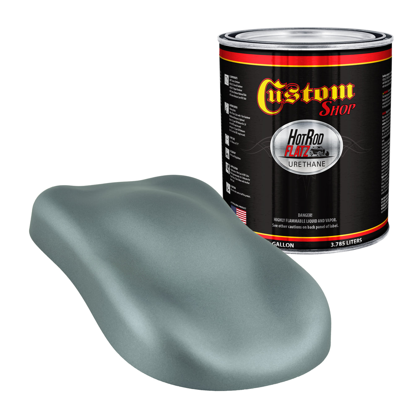 Hot Rod Flatz Paint - Steel Gray Metallic