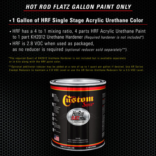 Steel Gray Metallic - Hot Rod Flatz Flat Matte Satin Urethane Auto Paint - Paint Gallon Only - Professional Low Sheen Automotive, Car Truck Coating, 4:1 Mix Ratio