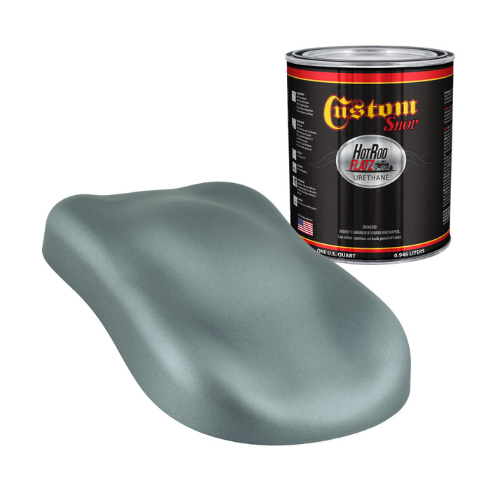 Steel Gray Metallic - Hot Rod Flatz Flat Matte Satin Urethane Auto Paint - Paint Quart Only - Professional Low Sheen Automotive, Car Truck Coating, 4:1 Mix Ratio