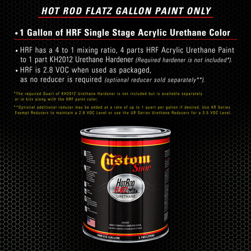 Fern Green Metallic - Hot Rod Flatz Flat Matte Satin Urethane Auto Paint - Paint Gallon Only - Professional Low Sheen Automotive, Car Truck Coating, 4:1 Mix Ratio