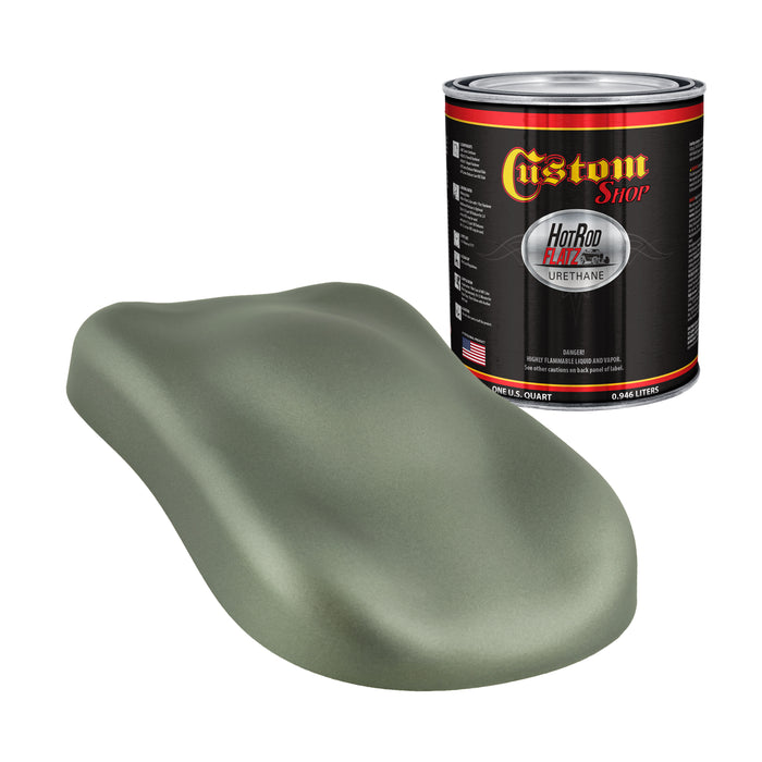 Fern Green Metallic - Hot Rod Flatz Flat Matte Satin Urethane Auto Paint - Paint Quart Only - Professional Low Sheen Automotive, Car Truck Coating, 4:1 Mix Ratio