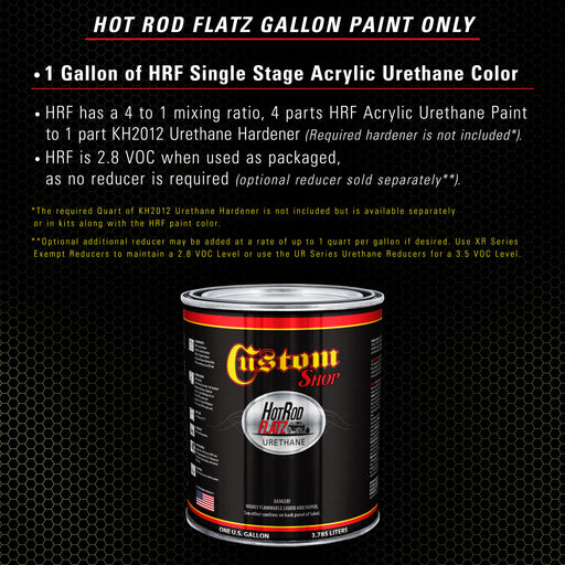 Medium Green Metallic - Hot Rod Flatz Flat Matte Satin Urethane Auto Paint - Paint Gallon Only - Professional Low Sheen Automotive, Car Truck Coating, 4:1 Mix Ratio