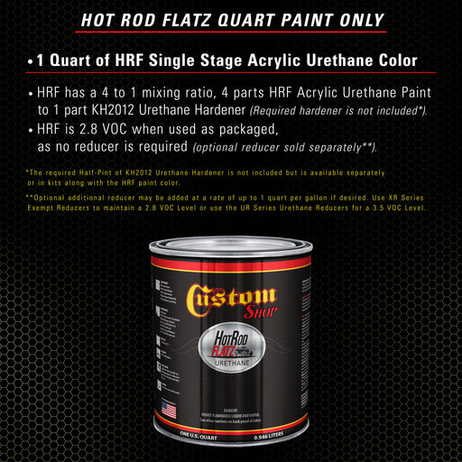 Medium Green Metallic - Hot Rod Flatz Flat Matte Satin Urethane Auto Paint - Paint Quart Only - Professional Low Sheen Automotive, Car Truck Coating, 4:1 Mix Ratio