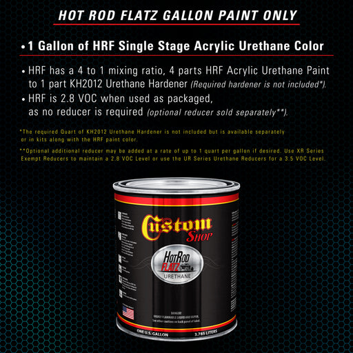Teal Green Metallic - Hot Rod Flatz Flat Matte Satin Urethane Auto Paint - Paint Gallon Only - Professional Low Sheen Automotive, Car Truck Coating, 4:1 Mix Ratio