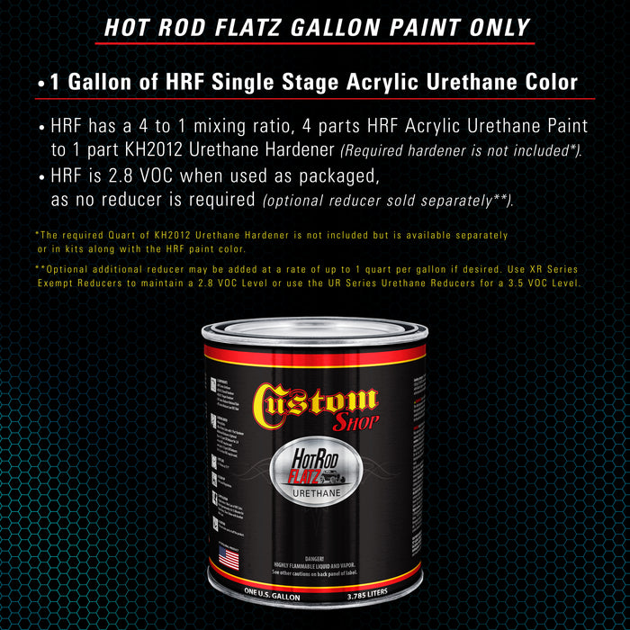 Teal Green Metallic - Hot Rod Flatz Flat Matte Satin Urethane Auto Paint - Paint Gallon Only - Professional Low Sheen Automotive, Car Truck Coating, 4:1 Mix Ratio