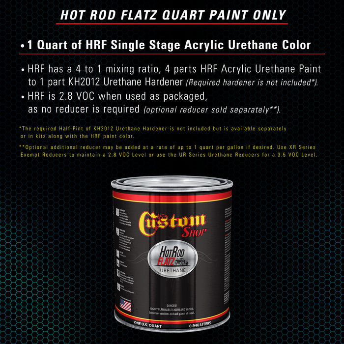 Teal Green Metallic - Hot Rod Flatz Flat Matte Satin Urethane Auto Paint - Paint Quart Only - Professional Low Sheen Automotive, Car Truck Coating, 4:1 Mix Ratio