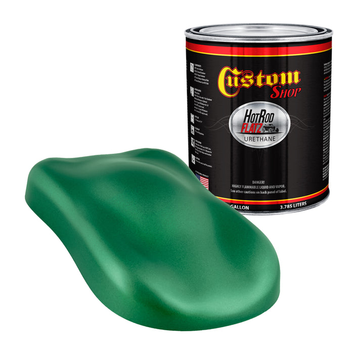 Emerald Green Metallic - Hot Rod Flatz Flat Matte Satin Urethane Auto Paint - Paint Gallon Only - Professional Low Sheen Automotive, Car Truck Coating, 4:1 Mix Ratio