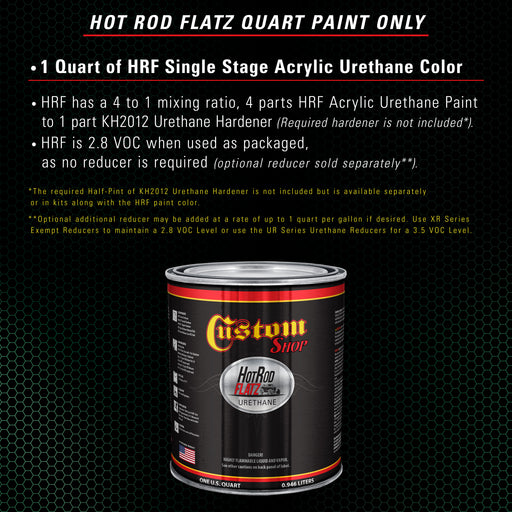 Emerald Green Metallic - Hot Rod Flatz Flat Matte Satin Urethane Auto Paint - Paint Quart Only - Professional Low Sheen Automotive, Car Truck Coating, 4:1 Mix Ratio