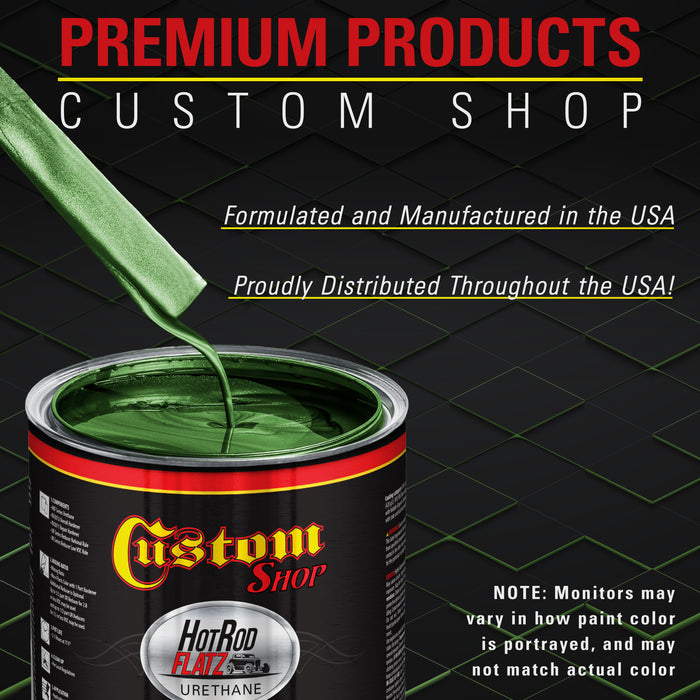 Gasser Green Metallic - Hot Rod Flatz Flat Matte Satin Urethane Auto Paint - Paint Gallon Only - Professional Low Sheen Automotive, Car Truck Coating, 4:1 Mix Ratio