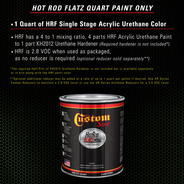 Gasser Green Metallic - Hot Rod Flatz Flat Matte Satin Urethane Auto Paint - Paint Quart Only - Professional Low Sheen Automotive, Car Truck Coating, 4:1 Mix Ratio