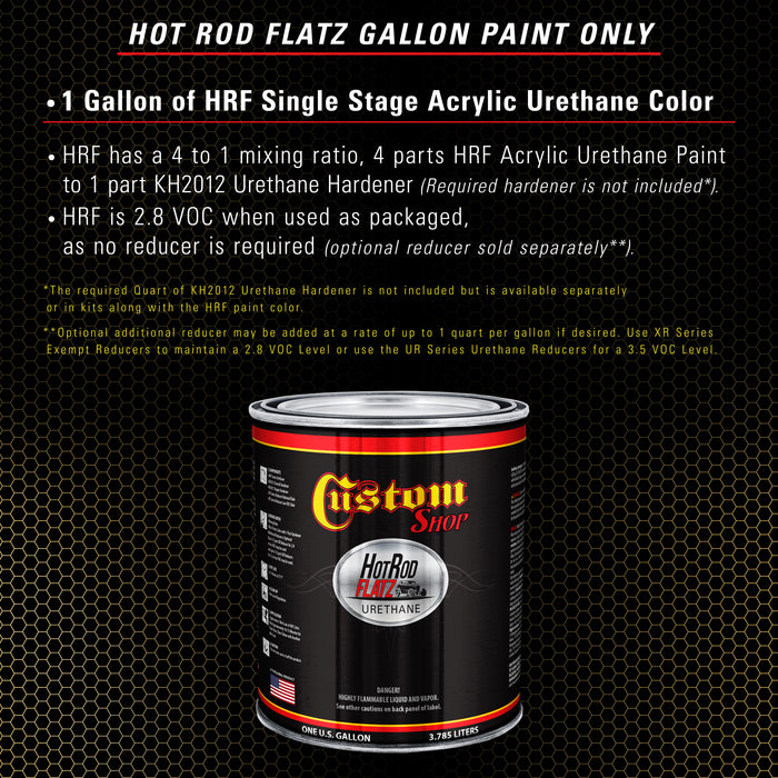 Old Gold Metallic - Hot Rod Flatz Flat Matte Satin Urethane Auto Paint - Paint Gallon Only - Professional Low Sheen Automotive, Car Truck Coating, 4:1 Mix Ratio