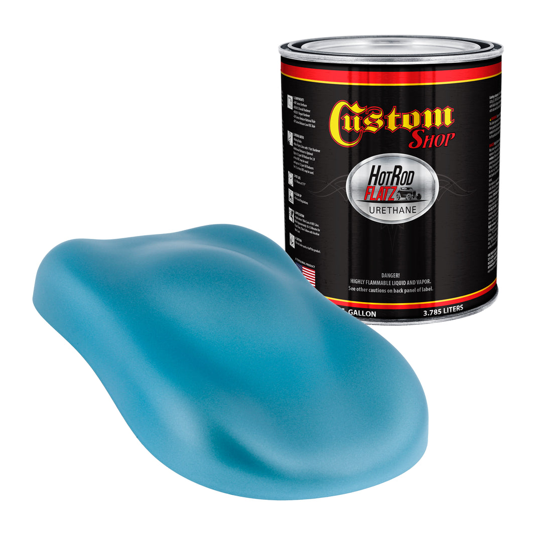 Azure Blue Metallic - Hot Rod Flatz Flat Matte Satin Urethane Auto Paint - Paint Gallon Only Coating