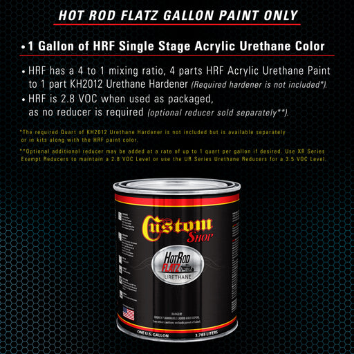 Azure Blue Metallic - Hot Rod Flatz Flat Matte Satin Urethane Auto Paint - Paint Gallon Only - Professional Low Sheen Automotive, Car Truck Coating, 4:1 Mix Ratio