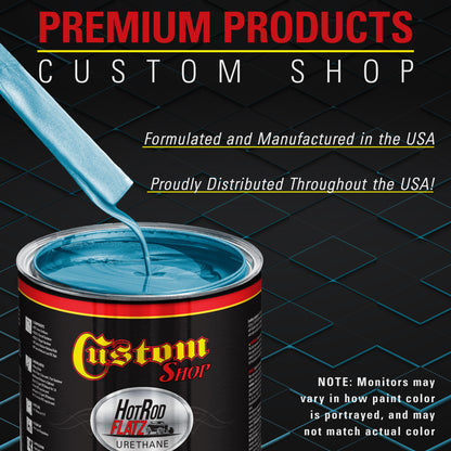 Azure Blue Metallic - Hot Rod Flatz Flat Matte Satin Urethane Auto Paint - Paint Quart Only Coating