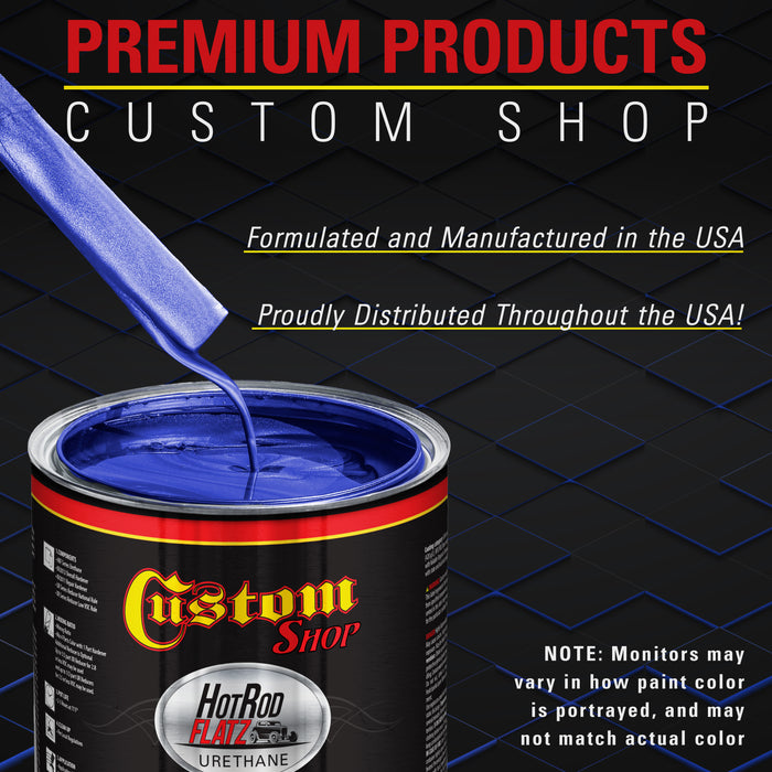 Daytona Blue Pearl - Hot Rod Flatz Flat Matte Satin Urethane Auto Paint - Paint Quart Only - Professional Low Sheen Automotive, Car Truck Coating, 4:1 Mix Ratio