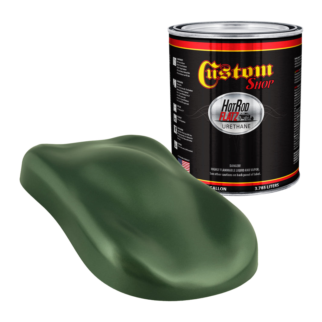 Rally Green Metallic - Hot Rod Flatz Flat Matte Satin Urethane Auto Paint - Paint Gallon Only Coating