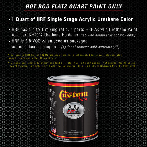 Sea Foam Green Metallic - Hot Rod Flatz Flat Matte Satin Urethane Auto Paint - Paint Quart Only - Professional Low Sheen Automotive, Car Truck Coating, 4:1 Mix Ratio