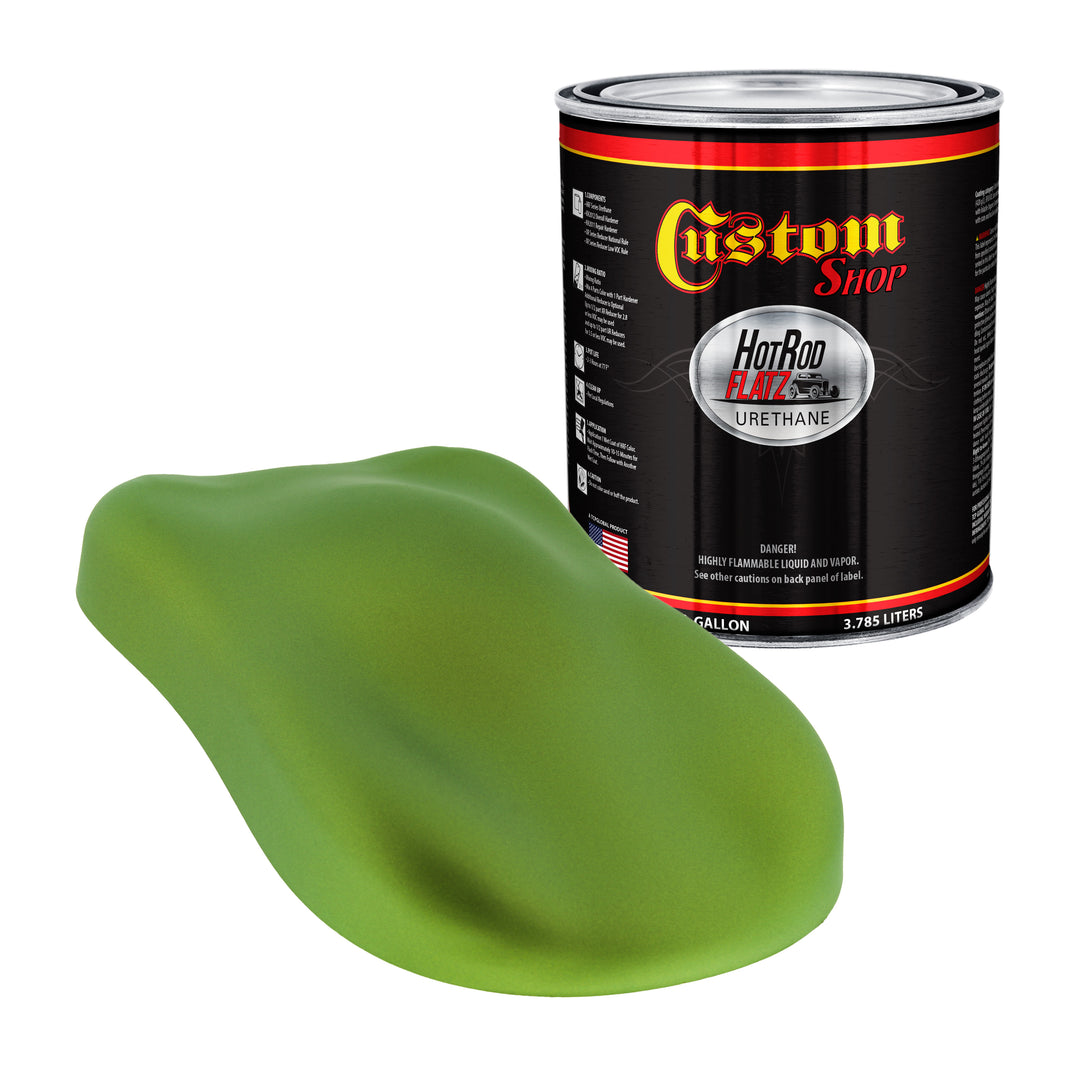 Firemist Lime - Hot Rod Flatz Flat Matte Satin Urethane Auto Paint - Paint Gallon Only Coating, 4:1