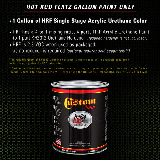 Firemist Lime - Hot Rod Flatz Flat Matte Satin Urethane Auto Paint - Paint Gallon Only - Professional Low Sheen Automotive, Car Truck Coating, 4:1 Mix Ratio