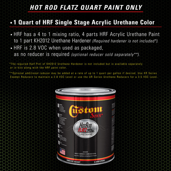 Firemist Lime - Hot Rod Flatz Flat Matte Satin Urethane Auto Paint - Paint Quart Only - Professional Low Sheen Automotive, Car Truck Coating, 4:1 Mix Ratio