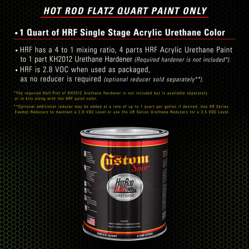 Firemist Lime - Hot Rod Flatz Flat Matte Satin Urethane Auto Paint - Paint Quart Only - Professional Low Sheen Automotive, Car Truck Coating, 4:1 Mix Ratio