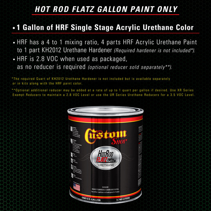 Firemist Green - Hot Rod Flatz Flat Matte Satin Urethane Auto Paint - Paint Gallon Only - Professional Low Sheen Automotive, Car Truck Coating, 4:1 Mix Ratio