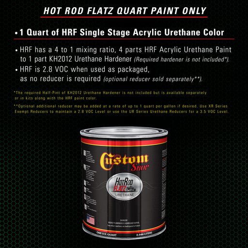 Firemist Green - Hot Rod Flatz Flat Matte Satin Urethane Auto Paint - Paint Quart Only - Professional Low Sheen Automotive, Car Truck Coating, 4:1 Mix Ratio