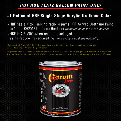 Fathom Green Firemist - Hot Rod Flatz Flat Matte Satin Urethane Auto Paint - Paint Gallon Only - Professional Low Sheen Automotive, Car Truck Coating, 4:1 Mix Ratio