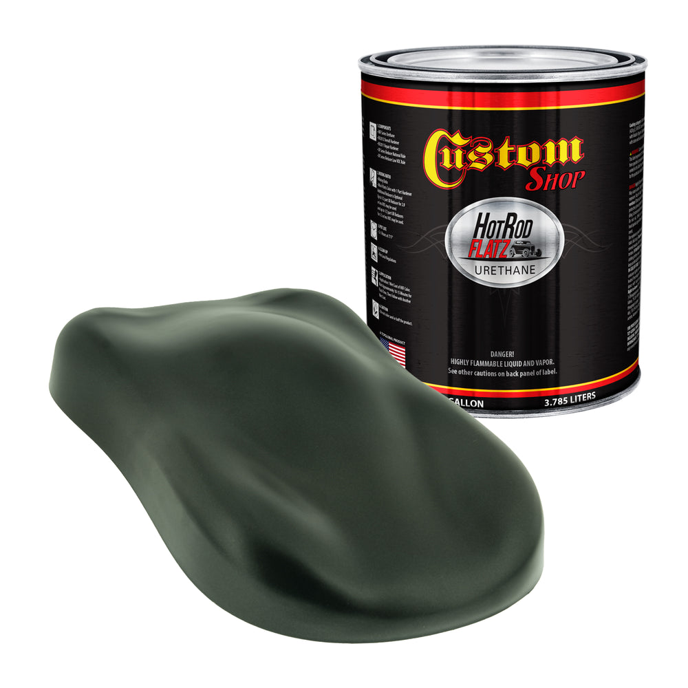 Fathom Green Firemist - Hot Rod Flatz Flat Matte Satin Urethane Auto Paint - Paint Gallon Only - Professional Low Sheen Automotive, Car Truck Coating, 4:1 Mix Ratio