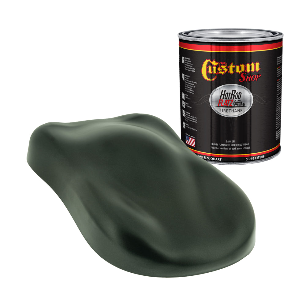 Fathom Green Firemist - Hot Rod Flatz Flat Matte Satin Urethane Auto Paint - Paint Quart Only - Professional Low Sheen Automotive, Car Truck Coating, 4:1 Mix Ratio