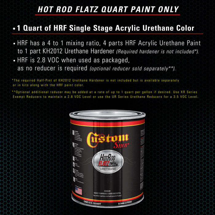 Aquamarine Firemist - Hot Rod Flatz Flat Matte Satin Urethane Auto Paint - Paint Quart Only - Professional Low Sheen Automotive, Car Truck Coating, 4:1 Mix Ratio