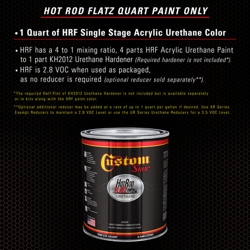 Saddle Brown Firemist - Hot Rod Flatz Flat Matte Satin Urethane Auto Paint - Paint Quart Only - Professional Low Sheen Automotive, Car Truck Coating, 4:1 Mix Ratio