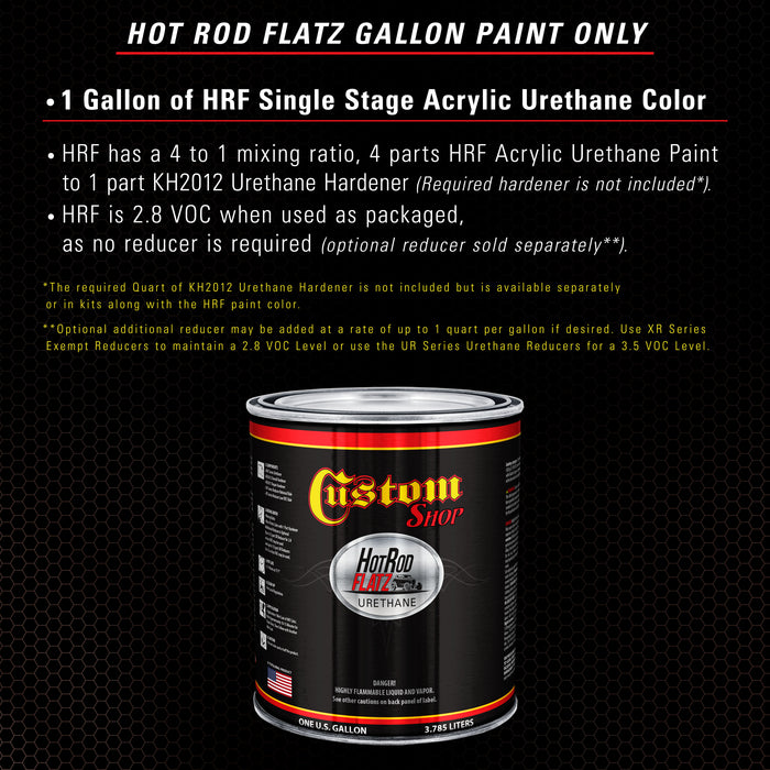 Whole Earth Brown Firemist - Hot Rod Flatz Flat Matte Satin Urethane Auto Paint - Paint Gallon Only - Professional Low Sheen Automotive, Car Truck Coating, 4:1 Mix Ratio