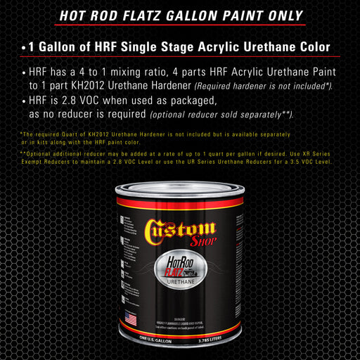 Brilliant Silver Firemist - Hot Rod Flatz Flat Matte Satin Urethane Auto Paint - Paint Gallon Only - Professional Low Sheen Automotive, Car Truck Coating, 4:1 Mix Ratio