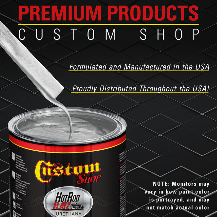 Brilliant Silver Firemist - Hot Rod Flatz Flat Matte Satin Urethane Auto Paint - Paint Quart Only - Professional Low Sheen Automotive, Car Truck Coating, 4:1 Mix Ratio