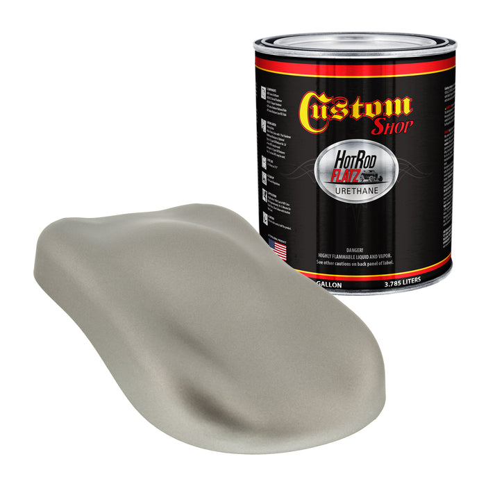 Firemist Pewter Silver - Hot Rod Flatz Flat Matte Satin Urethane Auto Paint - Paint Gallon Only - Professional Low Sheen Automotive, Car Truck Coating, 4:1 Mix Ratio