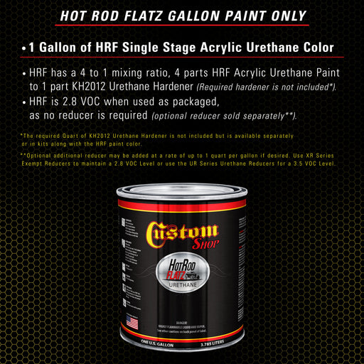 Saturn Gold Firemist - Hot Rod Flatz Flat Matte Satin Urethane Auto Paint - Paint Gallon Only - Professional Low Sheen Automotive, Car Truck Coating, 4:1 Mix Ratio