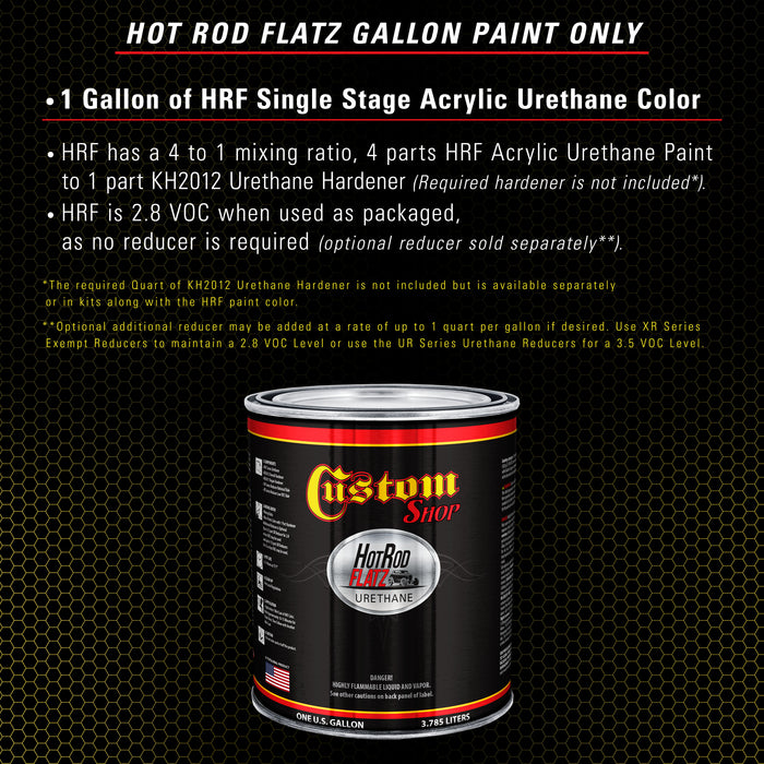 Saturn Gold Firemist - Hot Rod Flatz Flat Matte Satin Urethane Auto Paint - Paint Gallon Only - Professional Low Sheen Automotive, Car Truck Coating, 4:1 Mix Ratio