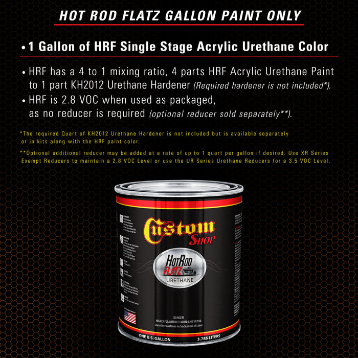 Firemist Orange - Hot Rod Flatz Flat Matte Satin Urethane Auto Paint - Paint Gallon Only - Professional Low Sheen Automotive, Car Truck Coating, 4:1 Mix Ratio