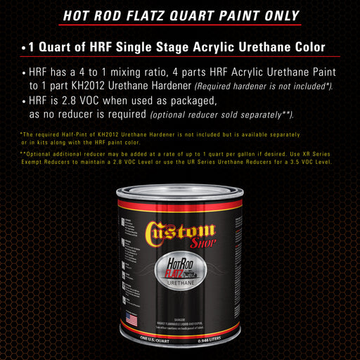 Firemist Orange - Hot Rod Flatz Flat Matte Satin Urethane Auto Paint - Paint Quart Only - Professional Low Sheen Automotive, Car Truck Coating, 4:1 Mix Ratio